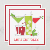 De Uitnodiging van de Cocktail party van Kerstmis (Voorkant / Achterkant)