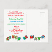 De Uitnodiging van de Fiesta van Cinco DE Mayo - Briefkaart (Achterkant)