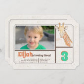 De Uitnodiging van de Foto van de Giraffe (Voorkant / Achterkant)