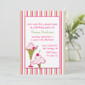 De uitnodiging van de meisjesijskrem van de Dag (Staand voorkant)