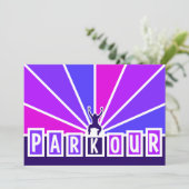 De uitnodiging van de PARKOUR, past aan (Staand voorkant)