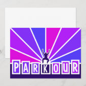 De uitnodiging van de PARKOUR, past aan (Voorkant / Achterkant)