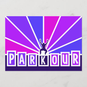 De uitnodiging van de PARKOUR, past aan