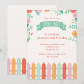 De Uitnodiging van de Partij van de Tuin van de (Voorkant / Achterkant)