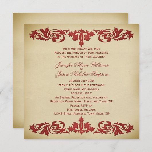 De Uitnodiging van de weddenschap Bladeren Rol in (Voorkant / Achterkant)