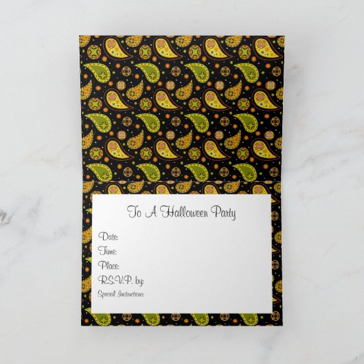 De Uitnodiging van Halloween Paisley (Binnen)