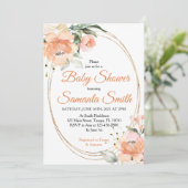 De Uitnodiging van het Baby shower van de Bloemen (Staand voorkant)