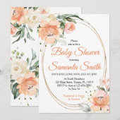 De Uitnodiging van het Baby shower van de Bloemen (Voorkant / Achterkant)