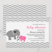 De Uitnodiging van het Baby shower van de olifant (Voorkant / Achterkant)