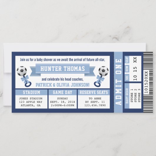 De Uitnodiging van het Baby shower van de Ticket v (Voorkant)