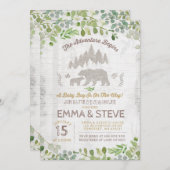 De Uitnodiging van het Baby shower van het beer he (Voorkant / Achterkant)