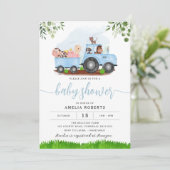 De uitnodiging van het Baby shower van het boerder (Staand voorkant)