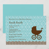 De Uitnodiging van het Baby shower van het Vervoer (Voorkant / Achterkant)