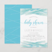 De Uitnodiging van het baby shower - Waterverf, pa (Voorkant / Achterkant)