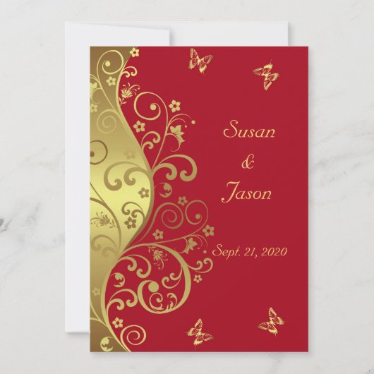 De Uitnodiging van het huwelijk—Gouden Zwemelen &  (Voorkant)