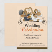 De uitnodiging van het huwelijk met olifantenkunst (Voorkant / Achterkant)