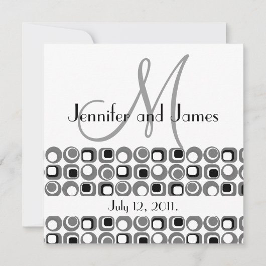 De Uitnodiging van het Huwelijk van het Monogram (Voorkant)