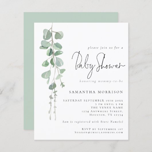 De Uitnodiging van het Manuscript van Eucalyptus v (Voorkant / Achterkant)