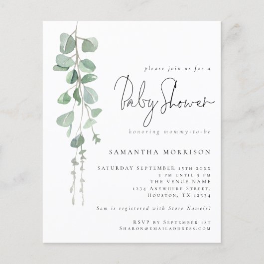 De Uitnodiging van het Manuscript van Eucalyptus v (Voorkant)