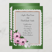 De uitnodiging van het Paars om te trouwen op groe (Voorkant / Achterkant)