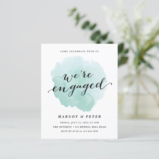 De Uitnodiging van het Verloving van de Waterverf  (Staand voorkant)