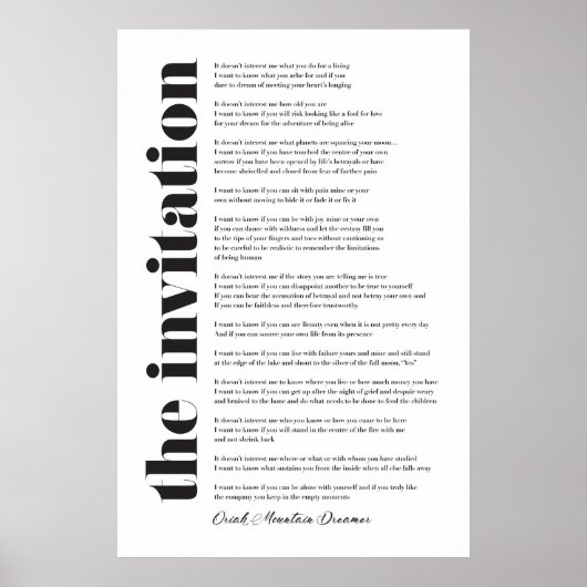 De uitnodiging van Oriah Mountain Dreamweaver Poster (Voorkant)