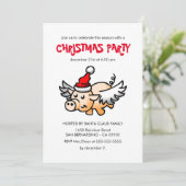 De uitnodiging voor het Flying Christmas Pig Party (Staand voorkant)