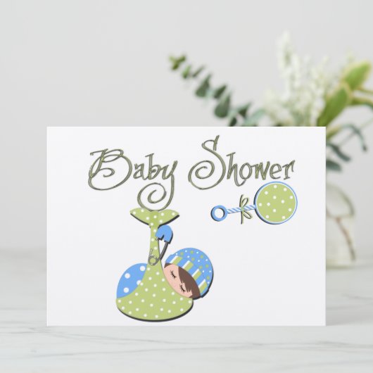 De Uitnodigingen van het baby shower (Staand voorkant)