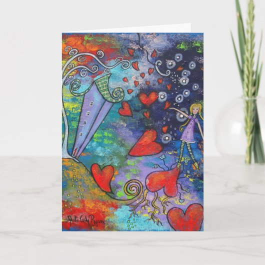 De uitstorting van Liefde Valentijnsdag Kaart (Voorkant)