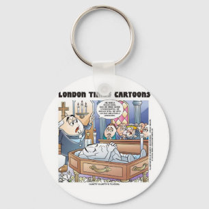 De Uitvaart van Humpty Dumpty Grappige Cartoon Cad Sleutelhanger