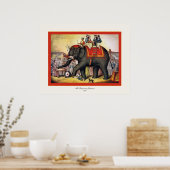 De uitvoerende ellefant ~ Circus Poster (Keuken)