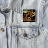 De uitzetting van Saint Roch uit Rome Vierkante Button 5,1 Cm (In situ)