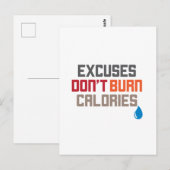 De uitzonderingen branden geen Motivatie calorieën Briefkaart (Voorkant / Achterkant)