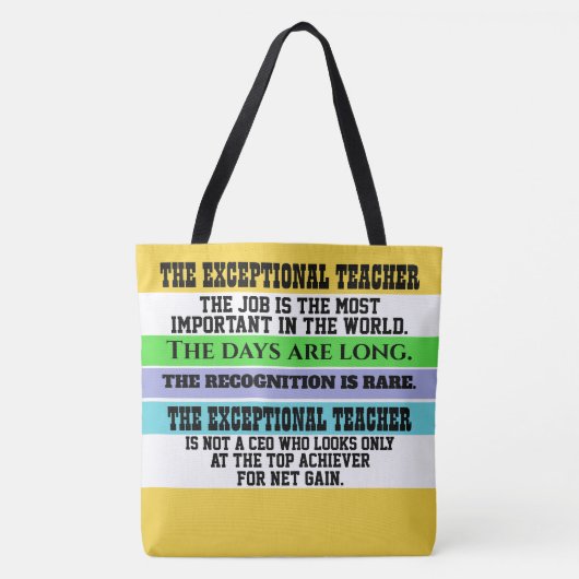 DE UITZONDERLIJKE LERER - ZIE TERUG! DRAAGTAS (Voorkant)