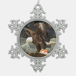 De ultieme Bald Eagle Tin Sneeuwvlok Ornament