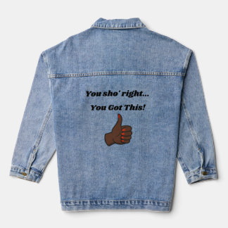 De ultieme zijdelingse blik-uitspraak denim jacket