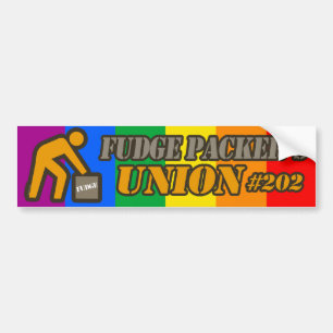 DE UNIE VAN DE PAKKER VAN DE FUDGE -.png Bumpersticker
