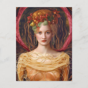 De unieke spaghetti jurk briefkaart