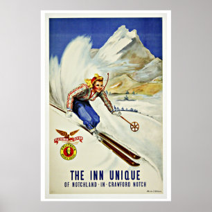 De unieke Toevlucht ski?t Vintage Reis Poster