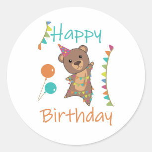 De unieke verjaardag wil een gelukkige verjaardag ronde sticker