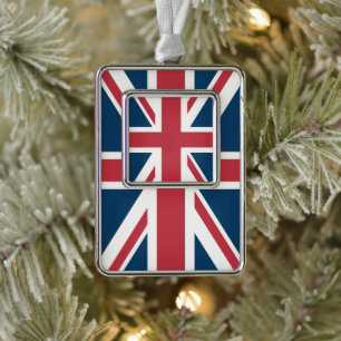 De Union Jack Britse Vlag Verzilverd Kader Ornament