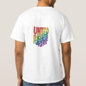 De "United Pride Bright Future" T-shirt design fee (Achterkant)