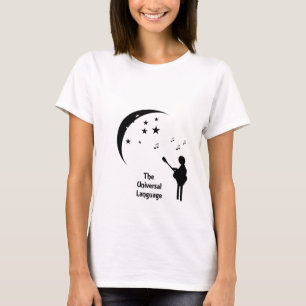 De universele taal - Muziek met de maan T-shirt