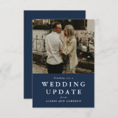 De update van de bruiloft verandert de datum navy  (Voorkant / Achterkant)