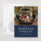 De update van het huwelijk verandert de datum navy briefkaart (Voorkant / Achterkant)