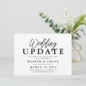 De Update van het huwelijk verandert de Datum Uits Save The Date (Staand voorkant)