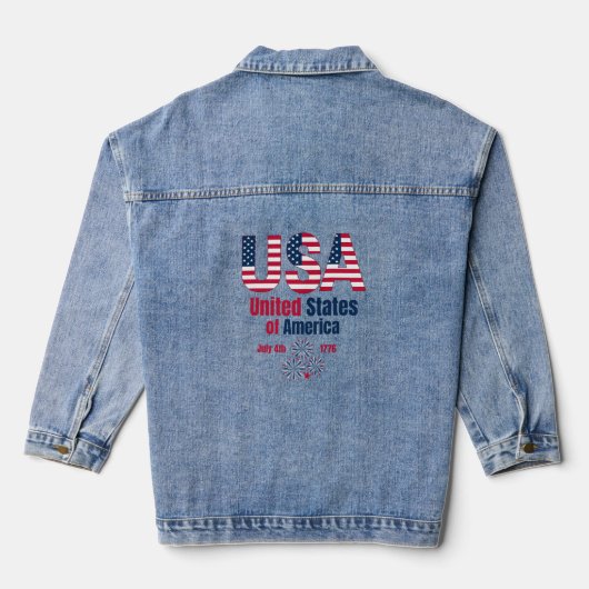 De USA 1776 Denim Jas Jacket (Achterkant)