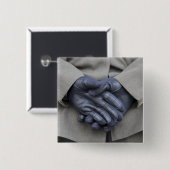 De USS New York Vierkante Button 5,1 Cm (Voorkant /achterkant)