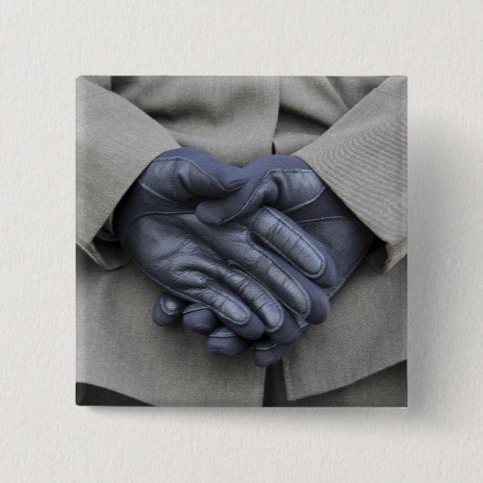 De USS New York Vierkante Button 5,1 Cm (Voorkant)