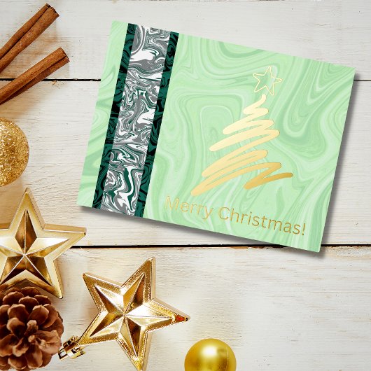 De Vacances En Aluminium Abstrait Joyeux Noël ! Carte postale (Arbre)